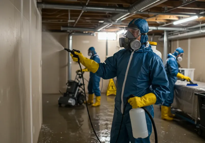 Basement Sanitization and Antimicrobial Treatment process in Cricket, NC