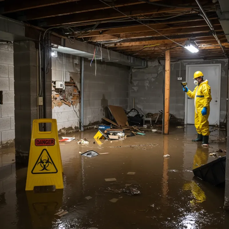 Flooded Basement Electrical Hazard in Cricket, NC Property