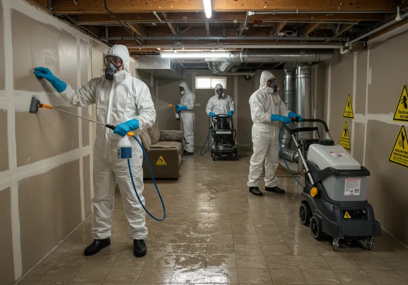 Basement Moisture Removal and Structural Drying process in Cricket, NC